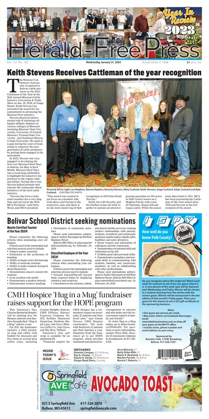 Wednesday January Bolivar Herald Free Press